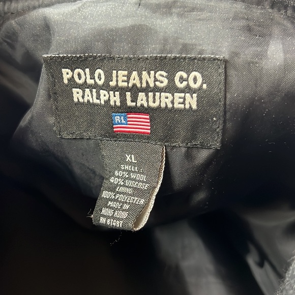 Sz XL Vintage Polo Jeans Co. Ralph Lauren Black Label Wool Coat - Picture 5 of 5